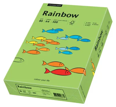 Productafbeelding van PAPYRUS 88042673 Multifunctioneel papier, Rainbow, A4, intens groen