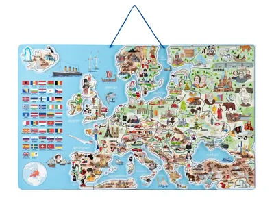 Obrázek produktu pro Magnetická mapa EVROPY, společenská hra  3 v 1 v AJ