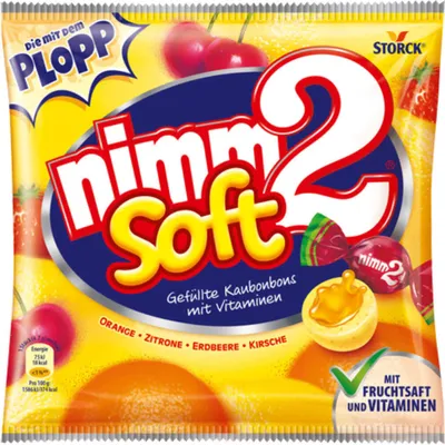 Produktbild von Storck Nimm2 Mäkké žuvacie cukríky s ovocnou šťavou a vitamínmi 116g