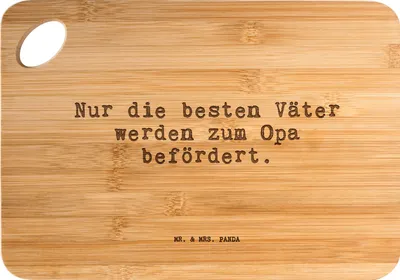 Produktbild von Mr. & Mrs. Panda Schneidebrett Nur die besten Väter... - Transparent - Geschenk, Großvater, Frühstücksbrett, holzschneidebrett, Papa, Frühstücksbrettchen, Geburt, Sprüche