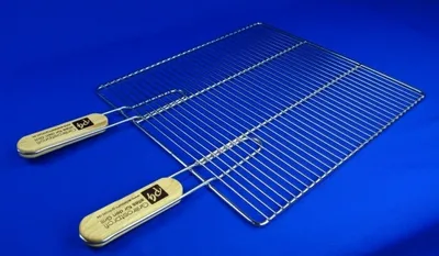Produktbild von Edelstahl Rost Grillrost rechteckig 41 x 43 cm mit Griffen