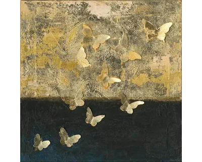 Produktbild von Leinwandbild Original Golden Butterflies I 40x40 cm