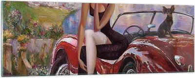 Produktbild von Bilder auf glas - frau modern - 90x30cm - Glasbilder - Wandbilder - Bilder - Kunstdruck - zum Aufhängen bereit - Wanddekoration aus Glas - Glas Bilder - Wandbild auf Glas - Einteilig - GAB90x30-3468