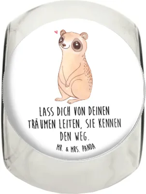 Produktbild von Mr. & Mrs. Panda Bonboniere Plumplori Glücklich L 870ml - Weiß - Geschenk, Kaffeedose, schraubglas, Vorratsdose, Glasdose, Tiermotive, Glück, Aufbewahrungsdose, Niedlich