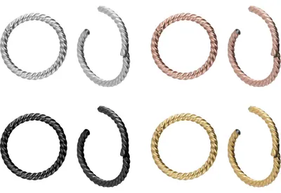 Produktbild von Ohrpiercing, Nasenpiercing, Septum Piercing Chirurgenstahl Segmentring Clicker GEDREHT