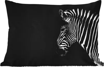 Produktbild von MuchoWow® Outdoor Kissen - Zebra - Wilde Tiere - Schwarz - 60x40 cm - Wetterfest - Lounge Kissen - Zierkissen - Kissen für Innenräume