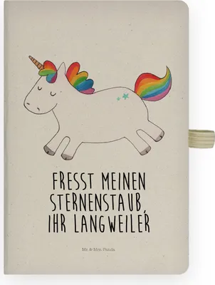 Produktbild von Mr. & Mrs. Panda notizbuch a4 Einhorn Happy - Transparent - Geschenk, Kladde, Lebensfreude, Freude, Tagebuch, Lächeln, Journal, Spaß, Adressbuch, Einhörner, Unicorn