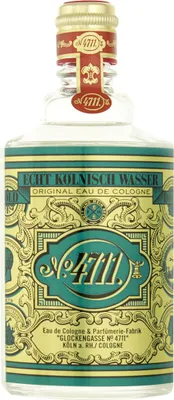 A clear, front-facing studio shot of a bottle of 4711 Original Eau de Cologne.