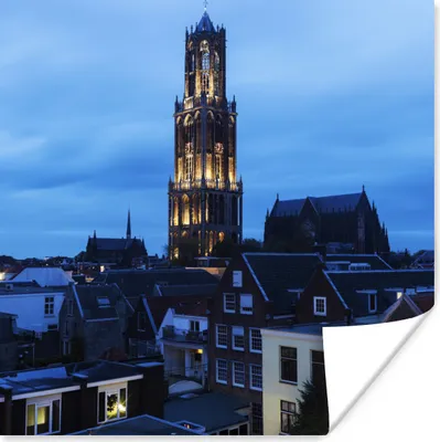 Produktbild von MuchoWow® Poster Domturm - Utrecht - Licht 100x100 cm - Babyzimmer
