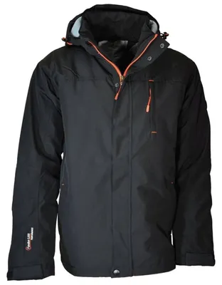 Produktbild von Blue Wave Herren Funktionjacke Chris - Jacke Outdoorjacke mit abnehmbarer Kapuze in Schwarz Größe L