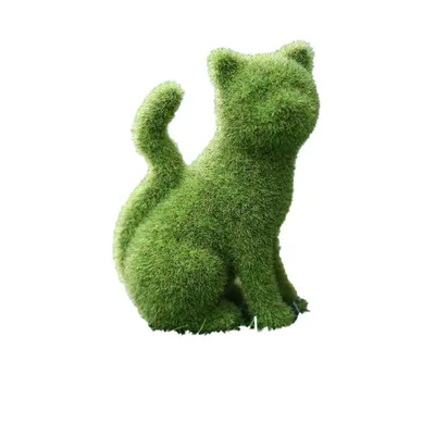 Produktbild von INF Figur mit Simulations-Beflockungsornamenten – dekorative Gartenstatue Sitzendes Kätzchen