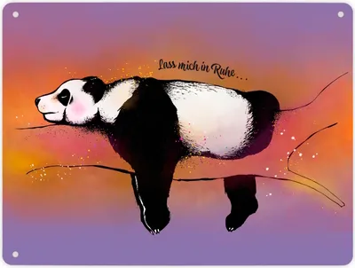 Produktbild von Metallschild XL in 21x28 cm mit Panda-Design und lustigem Spruch Lass mich in