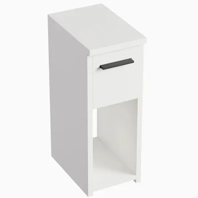 Zdjęcie produktu dla zestaw 2 szafek nocnych - 20x30x55 cm - białe - wąskie - z szufladą - półka - kompaktowe - łatwe w montażu