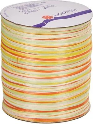 Image de 50 mètres de ruban cadeau jaune assorti - raphia