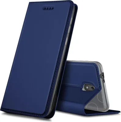 Produktbild von Conie Ultra Slim Klapp Tasche für Nokia 2.2 Kartenfach Hülle Rundumschutz in Blau