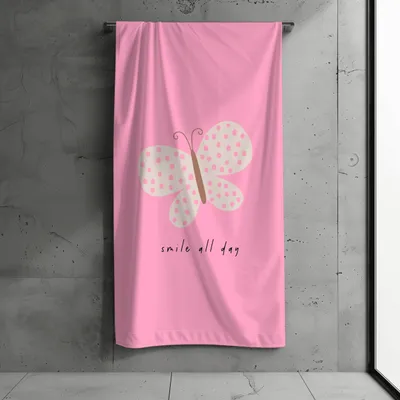 Produktbild von Badetuch, Strandtuch Kinder, Kollektion "FERNWEH", Schmetterling 70x140 cm, Baumwolle & Mikrofaser Mix, Schnelltrocknend