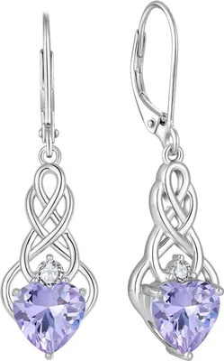 Produktbild von Unendlichkeit Keltischer Knoten Ohrringe Damen 925 Sterling Silber Alexandrit