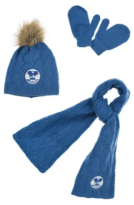 Produktbild von Mickey Mouse Kinder Winter Set 3 tlg. Mütze, Handschuhe und Schal Jungen, Farbe:Blau, Größe:48