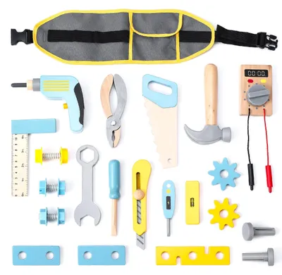 Image de Solidchoice - Ensemble de jouets en bois pour enfants, comprenant des outils, 25 pièces