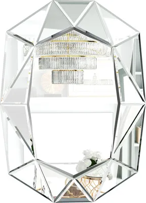 Produktbild von WISFOR Wandspiegel Groß Diamant Design, Silber Badspiegel Dekorative Spiegel Wand Nachbildung, Glasspiegel für Badezimmer, Wohnzimmer, Flur 100×72 cm