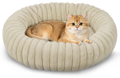 Imagen del producto de Cama redonda para perros y gatos, de felpa, con un diámetro de 40 cm