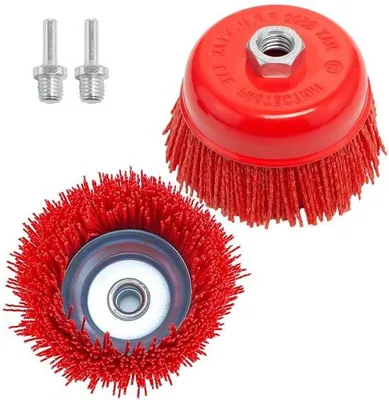 Obrázok produktu pre Nylonové štetiny, 100 mm, M14x2, pre brúsky a vŕtačky, na odstraňovanie hrdze