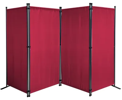 Obrázok produktu pre Paravent, 4-dielny, 170 x 220 cm, rubínovo červený, skladací