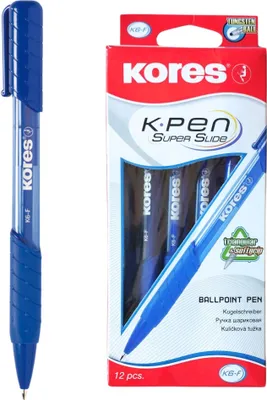 Image de KORES K6 Stylo, F - 0,7 mm, bleu - pack de 12