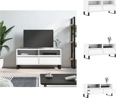 Produktbild von vidaXL TV-Schrank Weiß 100x34,5x44,5 cm Holzwerkstoff - TV-Möbel