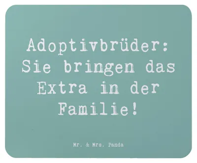 Produktbild von Mr. & Mrs. Panda Mouse Pad Spruch Adoptivbrüder Extra - Meeresbrise - Geschenk, Einzigartig, Bindung, Familie, Mauspad, Dankeschön, pc mausunterlage, Geschenke, Adoption