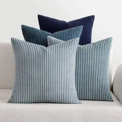 Produktbild von Kissenbezug Blau 45x45 4er Set Kissen Aesthetic Sofakissen Couchkissen Dekokissen Zierkissen  für Wohnzimmer Kinderzimmer Garten