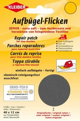 Produktbild von KLEIBER Zephir-Aufbügel-Flicken 400 x 120 mm dunkelgrau