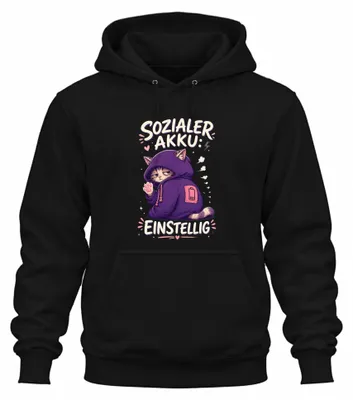 Imagen del producto de Sudadera con capucha, diseño "Batería social: Nivel bajo", con texto divertido y sarcástico, color , talla M