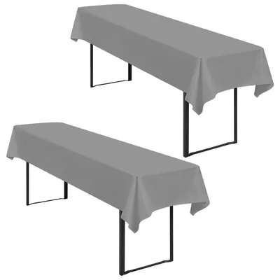 Produktbild von Tischdecke Bierzeltgarnitur 2 Stück 100x250cm Grau Wasserdicht Polyester