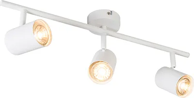 Produktbild von QAZQA - Modern Moderner Deckenstrahler weiß 3-flammig Spotbalken-flammig verstellbar - Jeana I Wohnzimmer I Schlafzimmer - Stahl Länglich - LED geeignet GU10