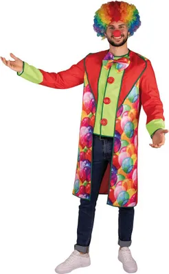 Produktbild von Clown Mantel Jacke Clownkostüm rot Zirkus Karneval Herren Kostüm L