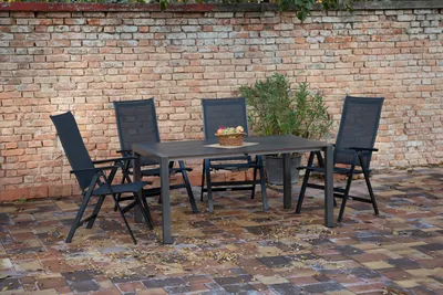 Produktbild von 4x Klappsessel urban anthrazit /1x extensio 160+60 anthrazit