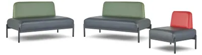 Produktbild von Komplett Sofas Art Deco 2-Sitzer Sessel Schwarz Grün Rot Ledersofas Holz