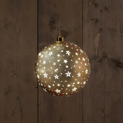 Image de Annas Collection Boule en verre avec étoiles or mat diamètre 15cm