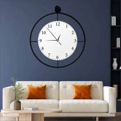 Obrázok produktu pre Opviq, Mclock-00132, Dekoratívne kovové nástenné hodiny, čierne, 100 % KOV, 58 x 7 x 65 cm