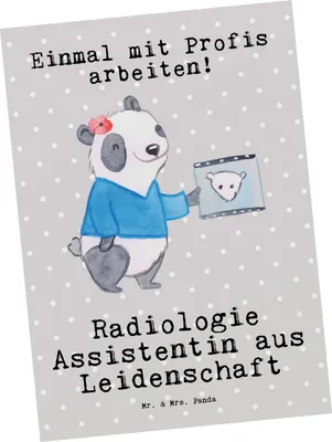 Produktbild von Mr. & Mrs. Panda Postkarte Radiologie Assistentin Leidenschaft - Grau Pastell - Geschenk, Postkarten, Ansichtskarten, Grußkarte, Ansichtskarte, bildkarte