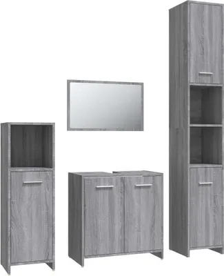 Obrázek produktu pro vidaXL 4dílná sada koupelnového nábytku Grey Sonoma Wood Material