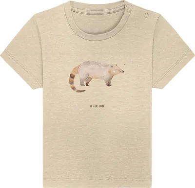 Produktbild von Mr. & Mrs. Panda Babyshirt Nasenbär 0. - 6. Monat - Natural Raw - Geschenk, Nasenbären, Bär, Kinder T-Shirt, Lustige Sprüche, Baby, Rüsselbär, Baumwolle Shirt,