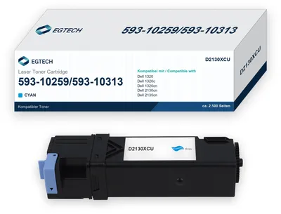 Produktbild von Toner kompatibel mit Dell 593-10259 Cyan 1320 1320c 1320cn 2130cn 2135cn