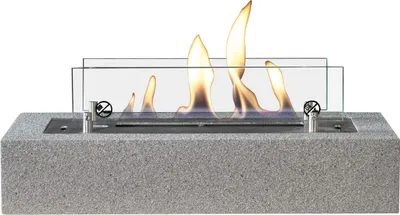 Image de Xaralyn Cheminée de table à l'éthanol - Cuneo - aspect béton - chauffage 2KW - intérieur et extérieur - vraies flammes