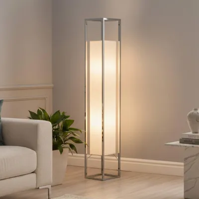 Produktbild von riess-ambiente Stehlampe AGAPUNE 120cm weiß silber Edelstahlgestell Papierschirm rechteckig E27