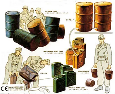 Produktbild von Tamiya 35026 - 1/35 WWII Diorama Zubehör / Set - Kanister & Fässer - Neu