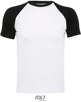 Immagine prodotto di SOLs 11190 | Maglietta Raglan Funky 150 Uomo - Colore: Bianco/Nero - Taglia: 3XL