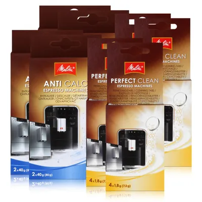 Produktbild von 4x Melitta Reinigungstabs & Entkalker für Espresso Maschine