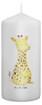 Produktbild von Mr. & Mrs. Panda Kerze Giraffe Zufrieden 15 x 7 cm - Weiß - Geschenk, Blockkerze, Glück, Stumpenkerze, Wildtiere, Afrika, Abenteuer, Zylinderkerze, Erinnerungslicht